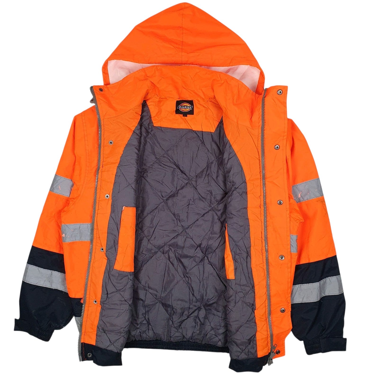 Mens Orange Dickies Hi Vis Safety  Coat