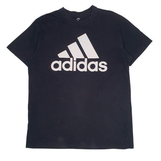 Mens Black Adid Spellout Golf Short Sleeve T Shirt
