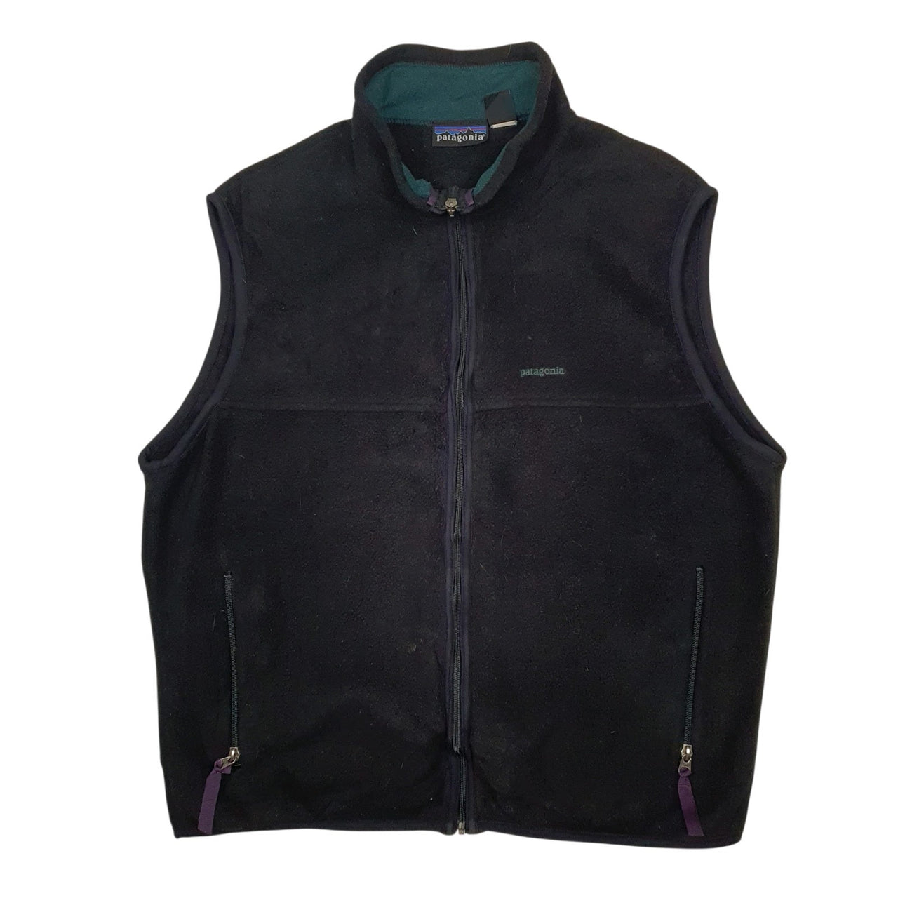 Mens Black Patagonia Vest Bodywarmer Vintage 90s Gilet Jumper