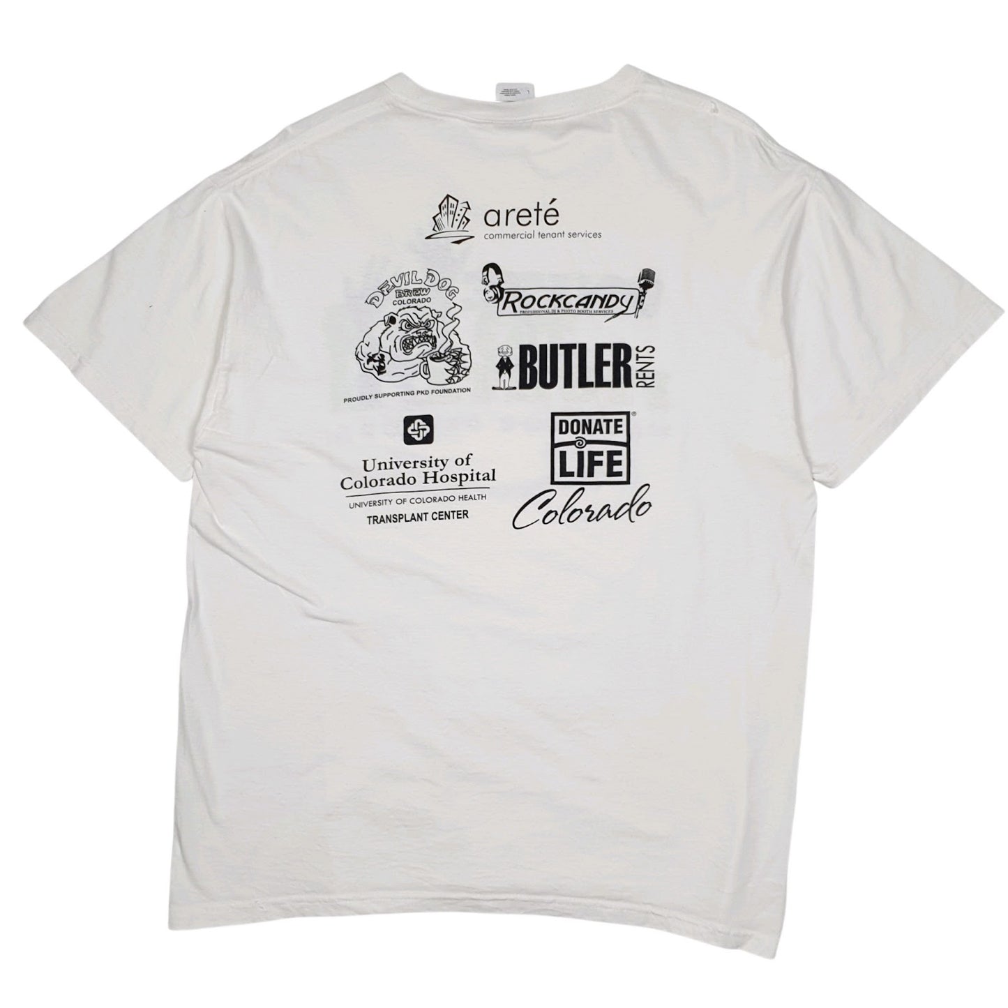 Mens White Fruit Of The Loom Unite To Fight PKD  T Shirt