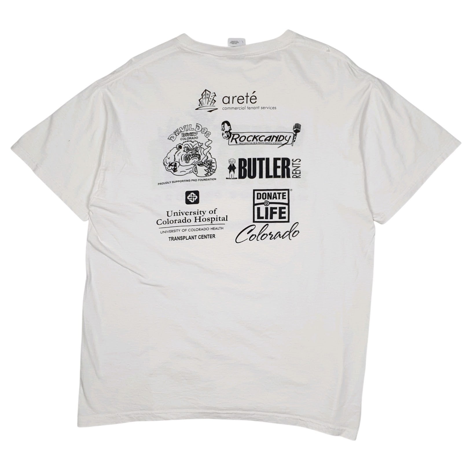 Mens White Fruit Of The Loom Unite To Fight PKD  T Shirt