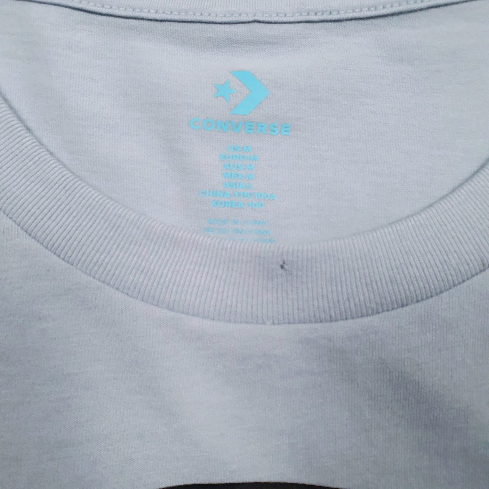 Mens Grey Converse Spellout  T Shirt
