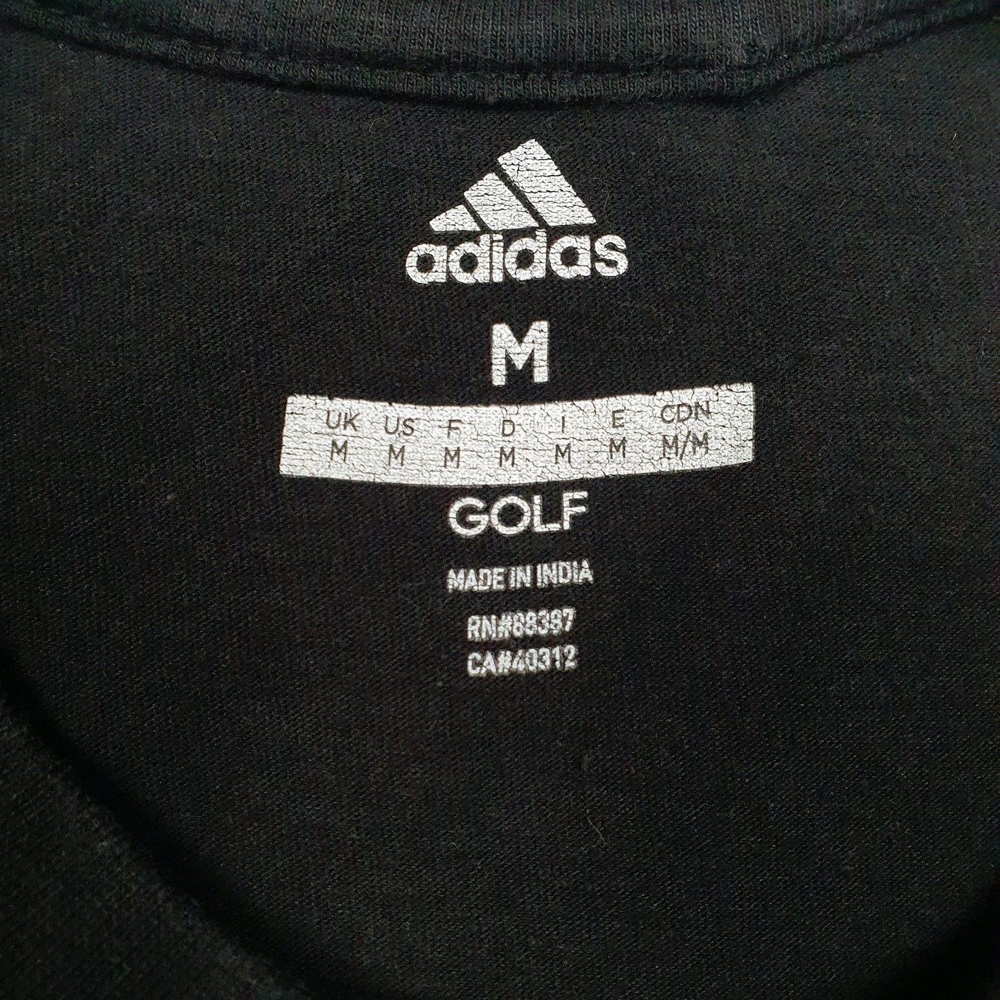 Mens Black Adid Spellout Golf  T Shirt