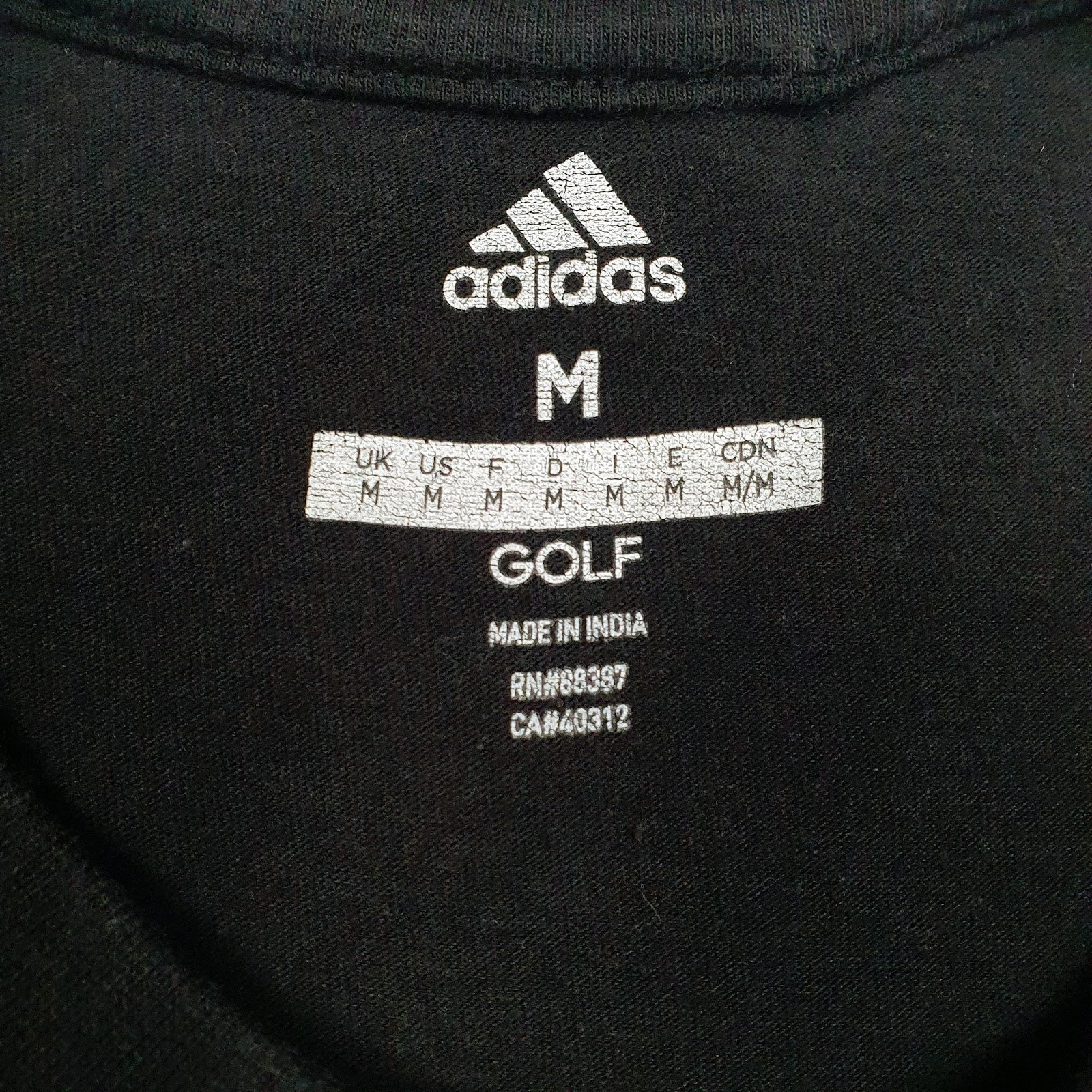 Mens Black Adid Spellout Golf  T Shirt