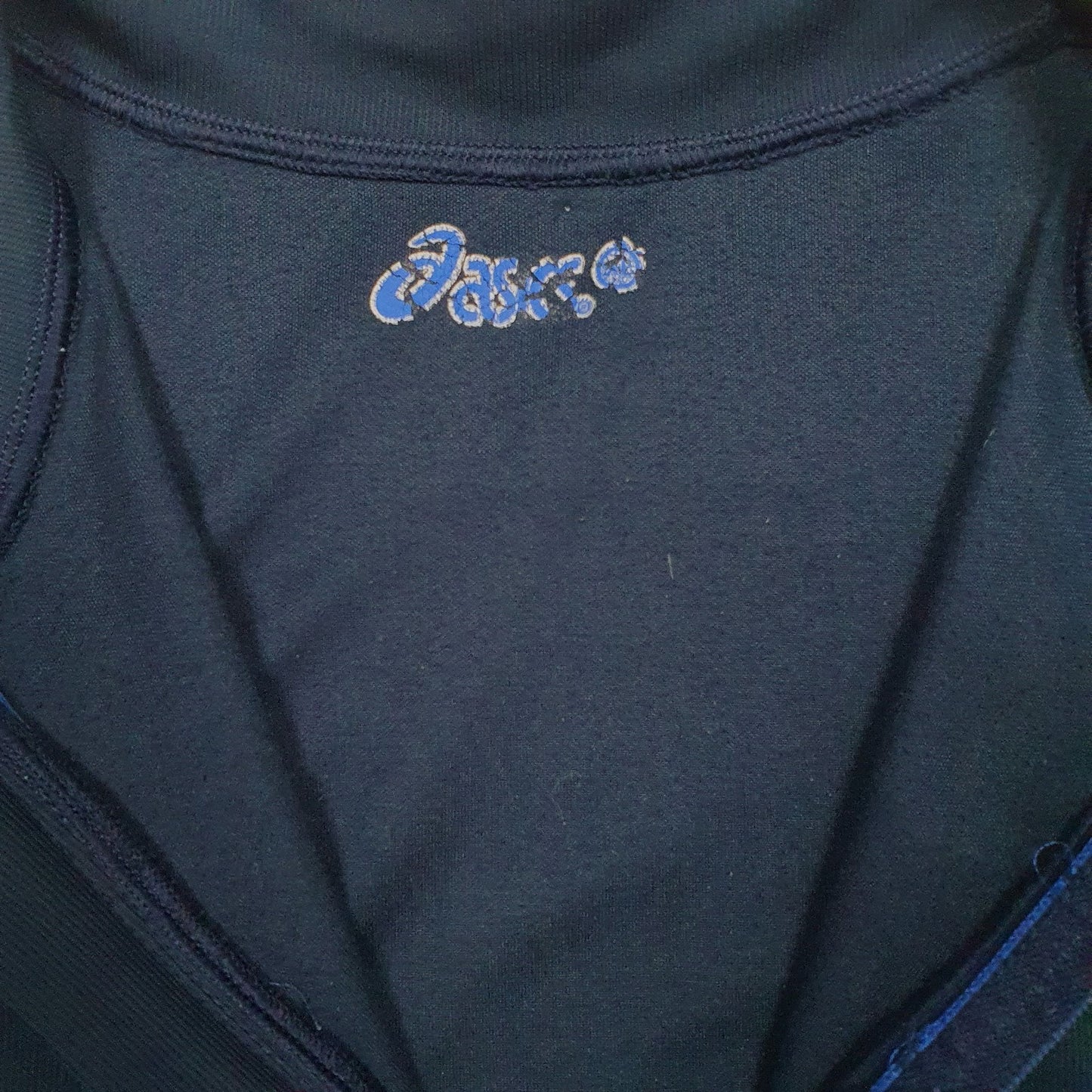 Mens Navy Asics Active Wear Cycling Quarter Zip Jumper