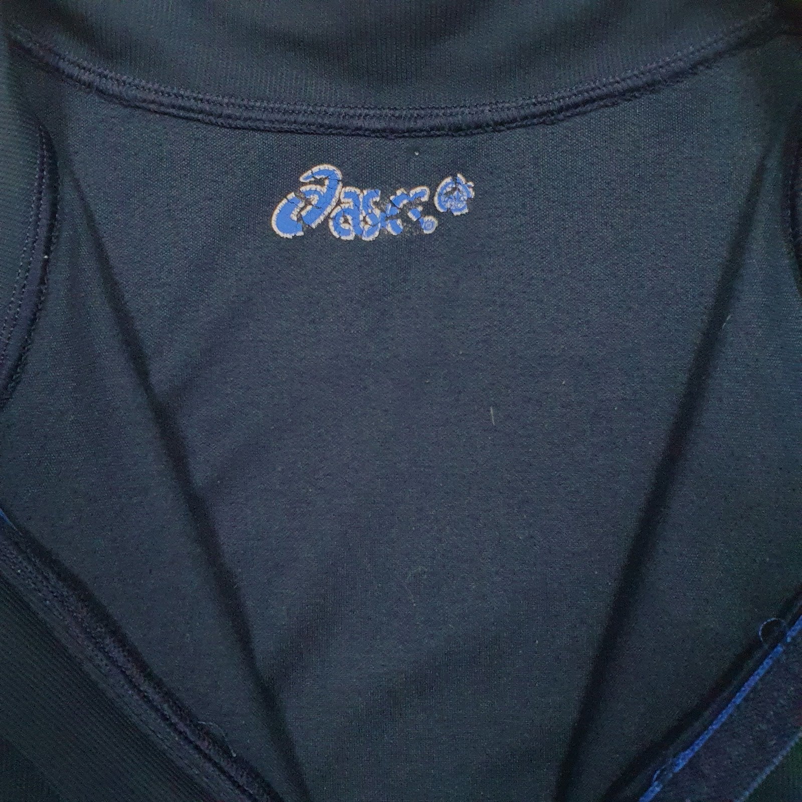 Mens Navy Asics Active Wear Cycling Quarter Zip Jumper