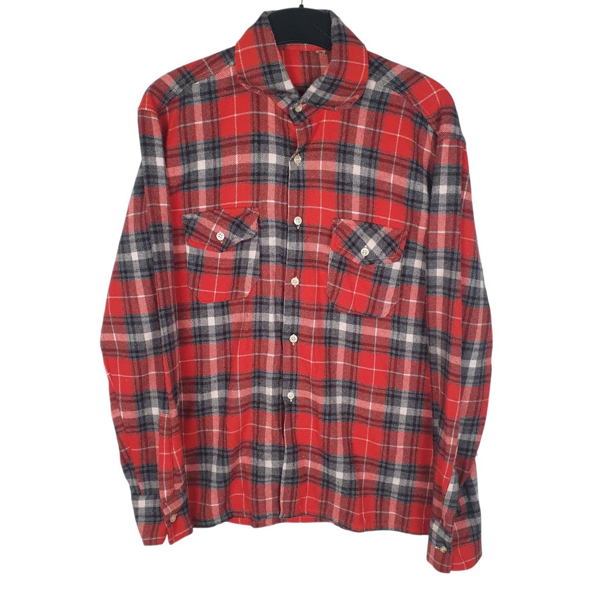 Mens Red Unbranded Flannel Long Sleeve Shirt