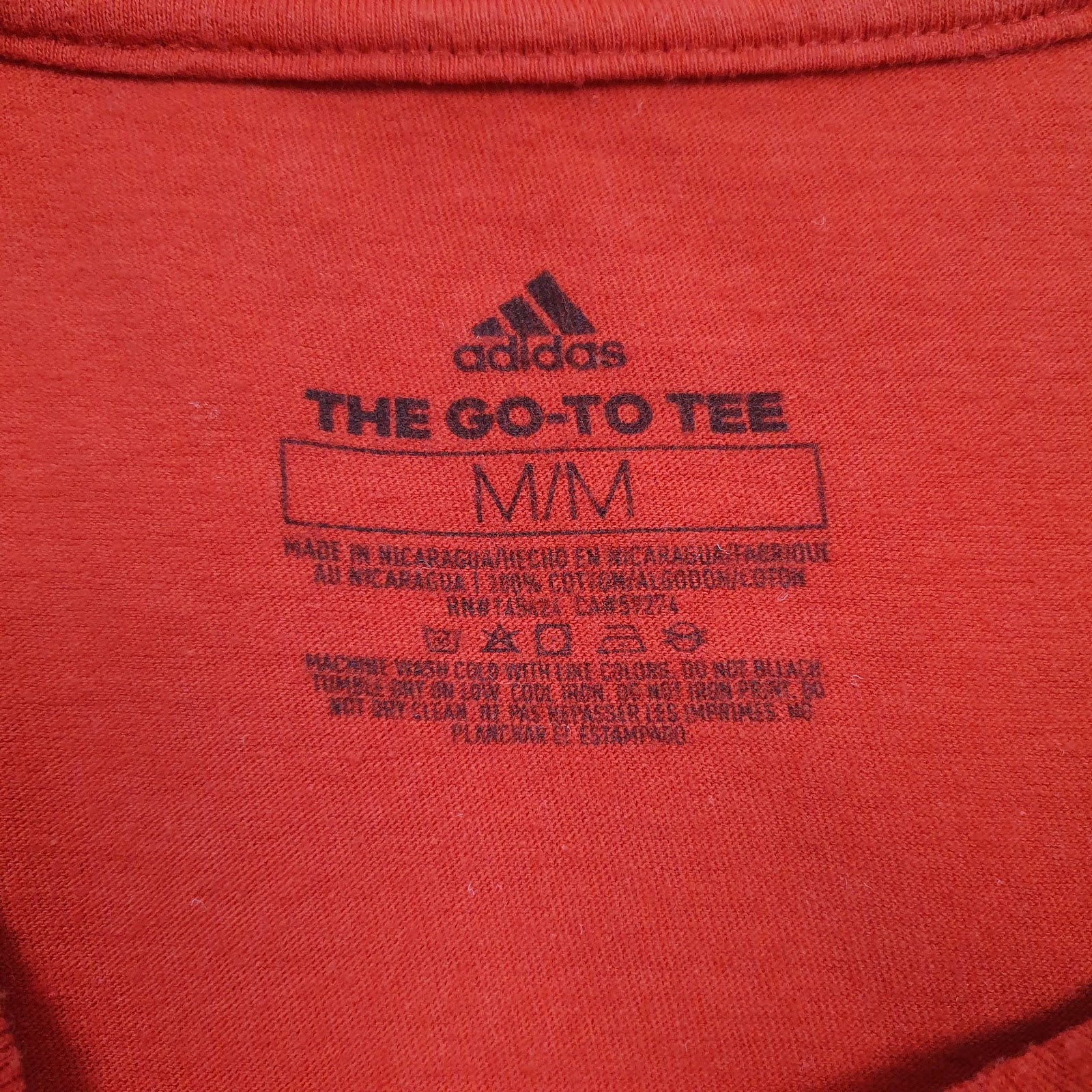 Mens Red Adidas Spellout  T Shirt