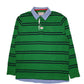 Mens Green Peckott Rugby Long Sleeve Polo Shirt