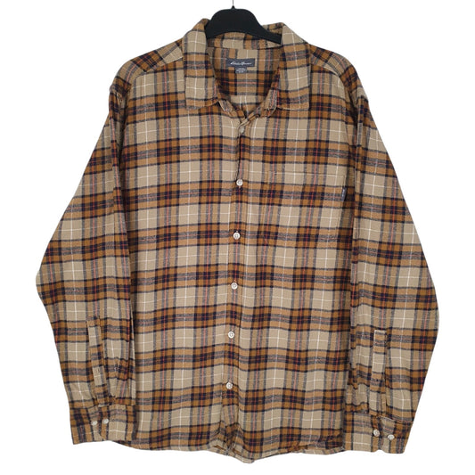 Mens Brown Eddie Bauer Flannel Long Sleeve Shirt