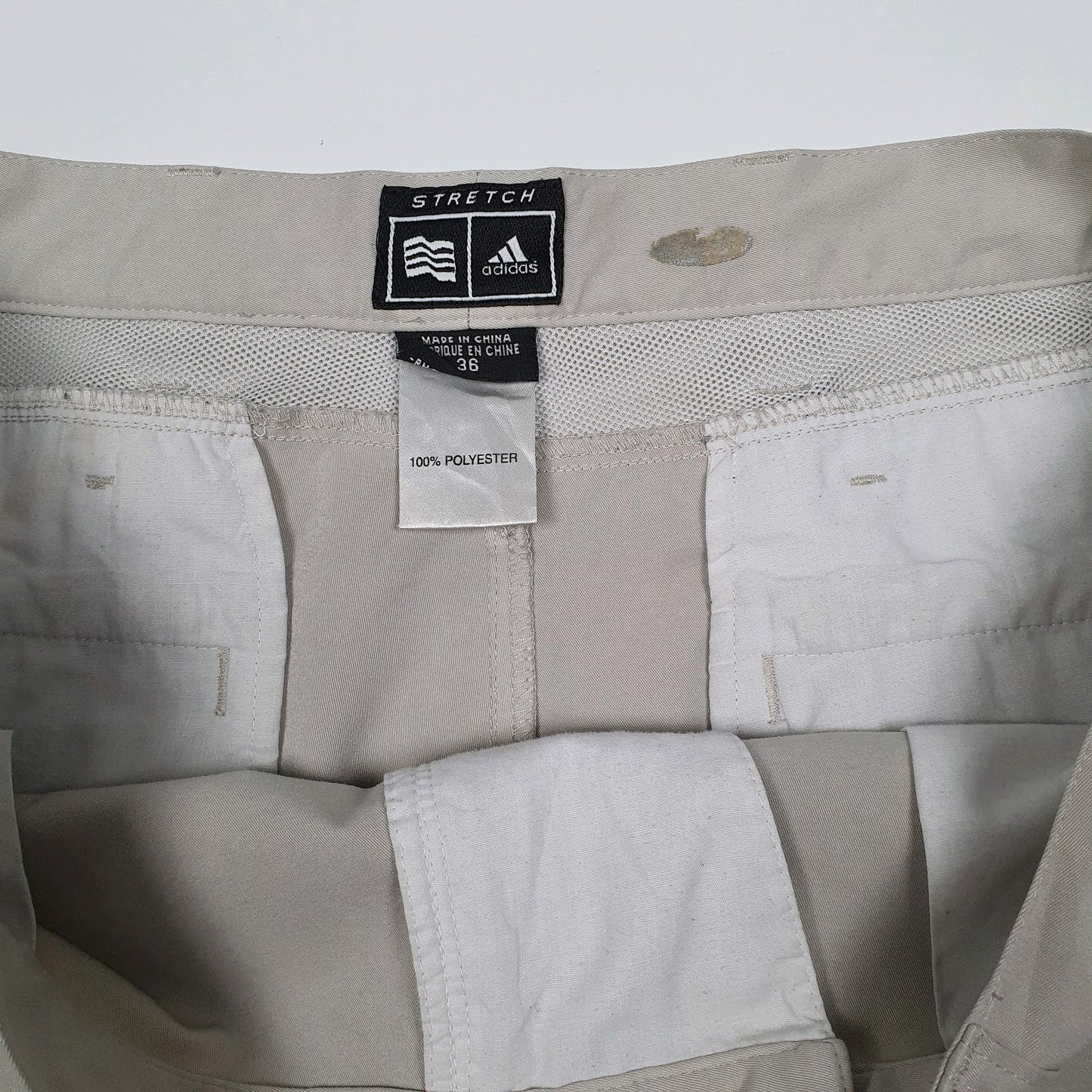 Mens Beige Adidas Stretch Full Zip Shorts