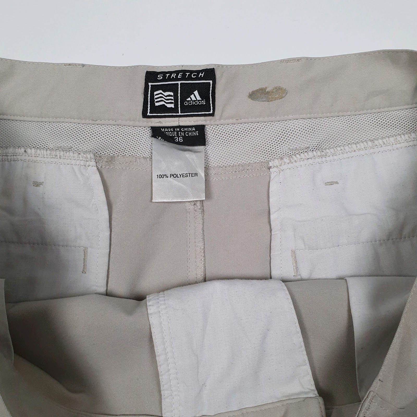 Mens Beige Adidas Stretch Full Zip Shorts