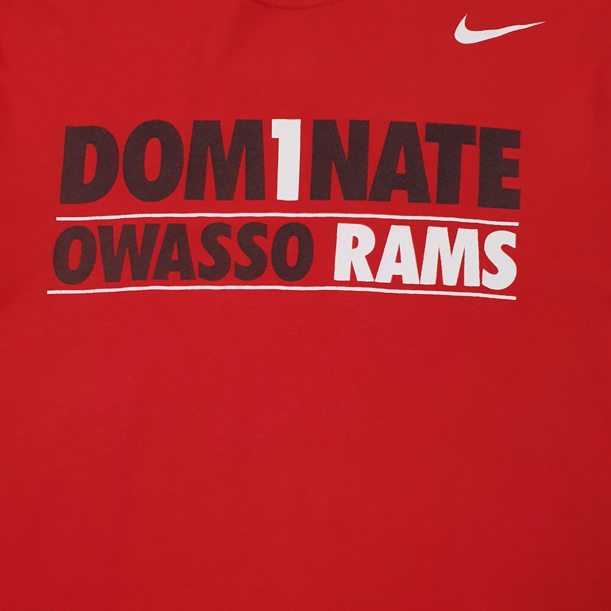 Mens Red Nike Owasso Rams  T Shirt