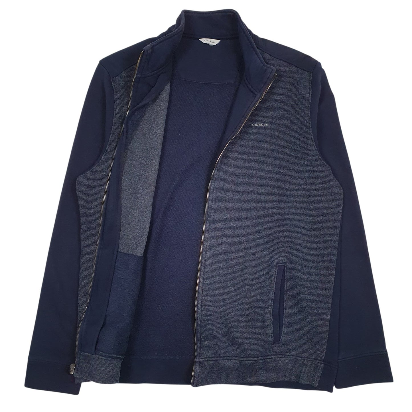 Mens Blue Calvin Klein  Full Zip Jumper
