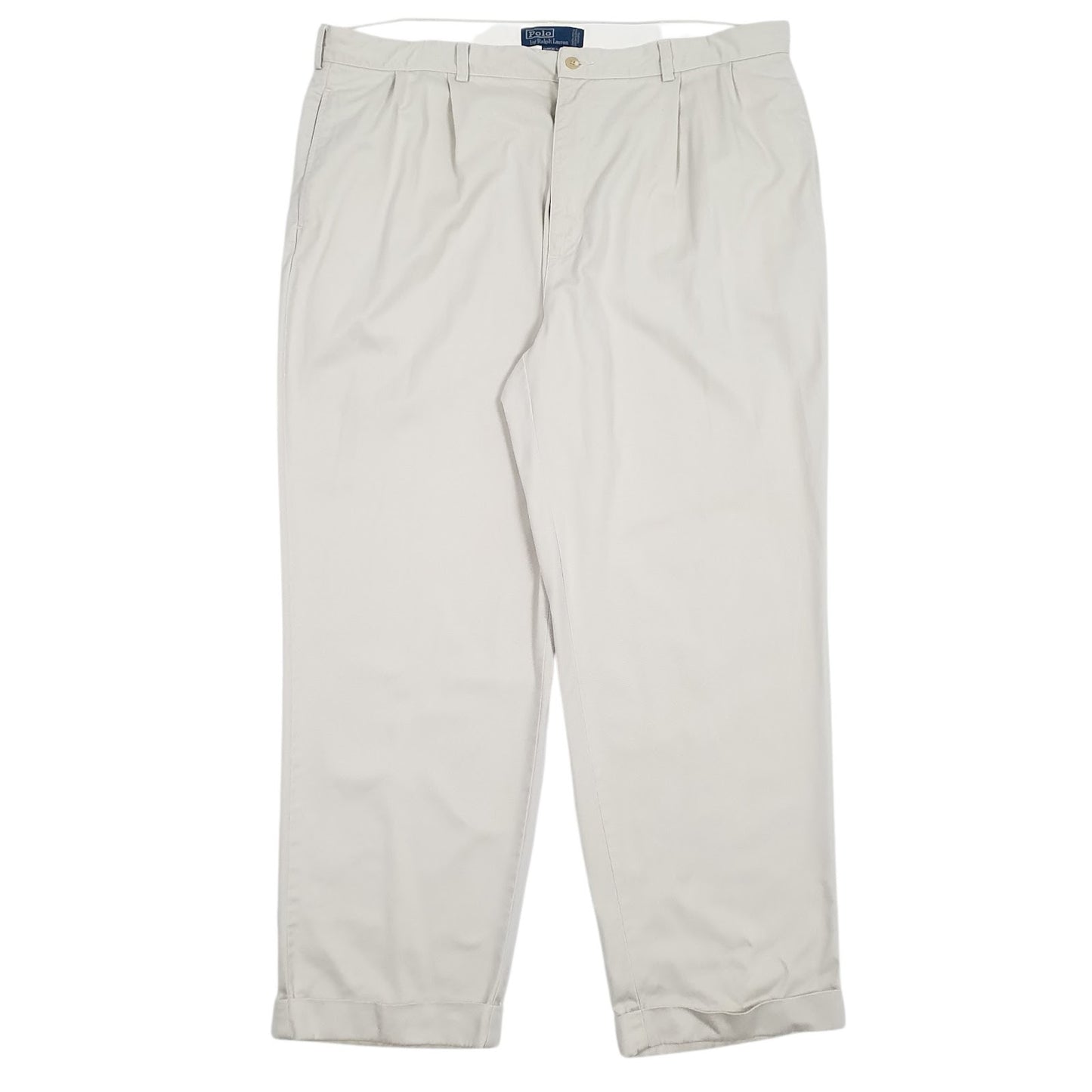 Mens Cream Polo Ralph Lauren Hammond Pant Pleated Chino Trousers