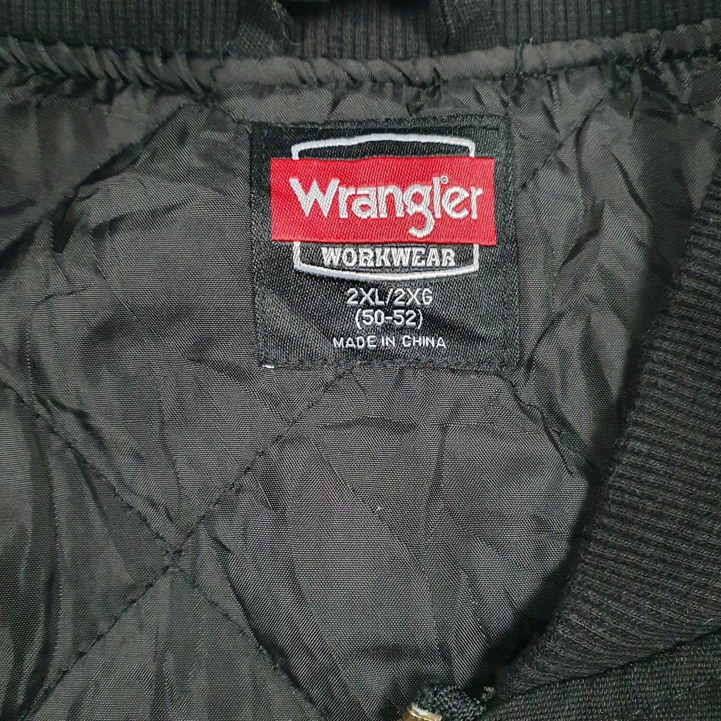 Mens Black Wrangler Workwear Padded Hoodie Coat