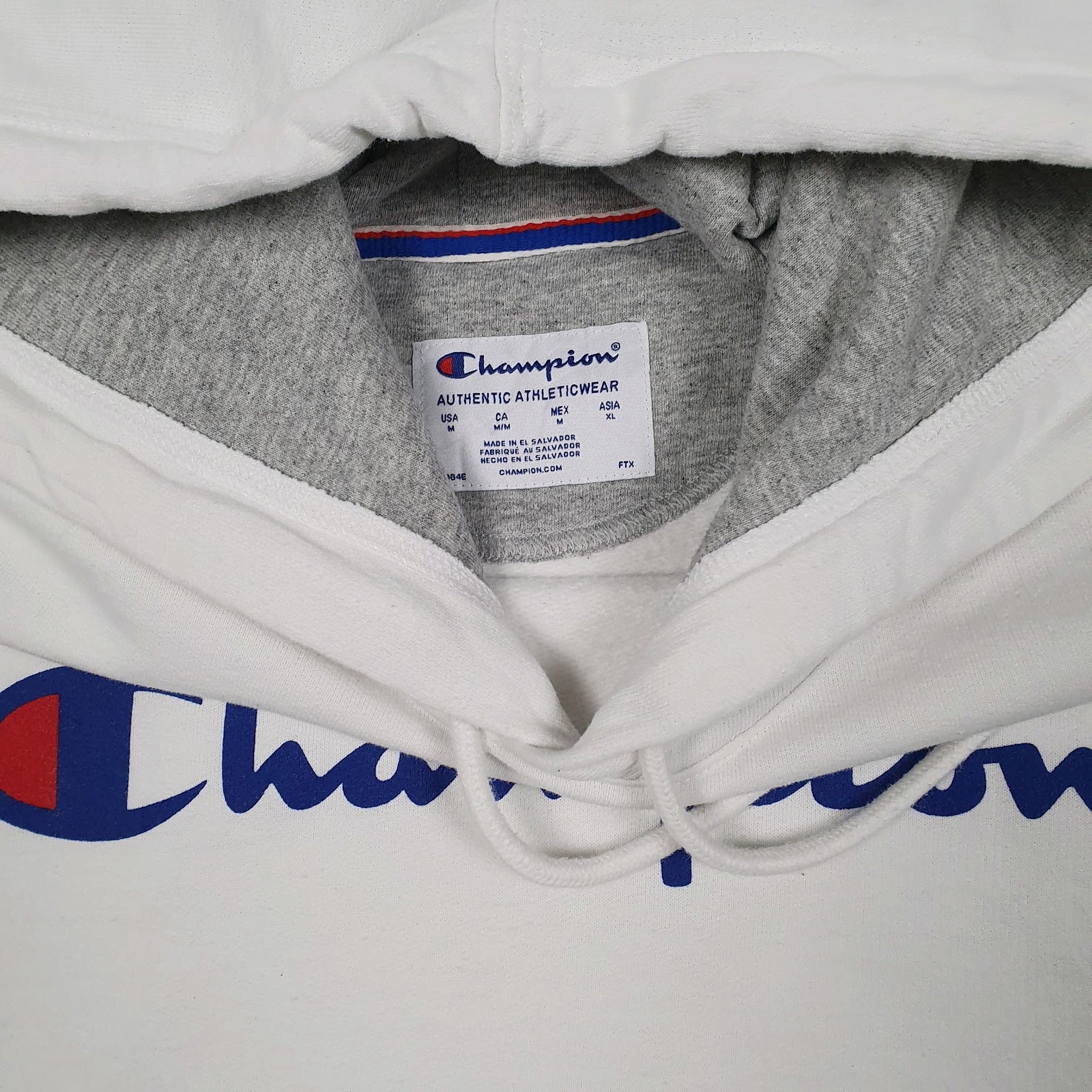 Mens White Champion  Hoodie Jumper