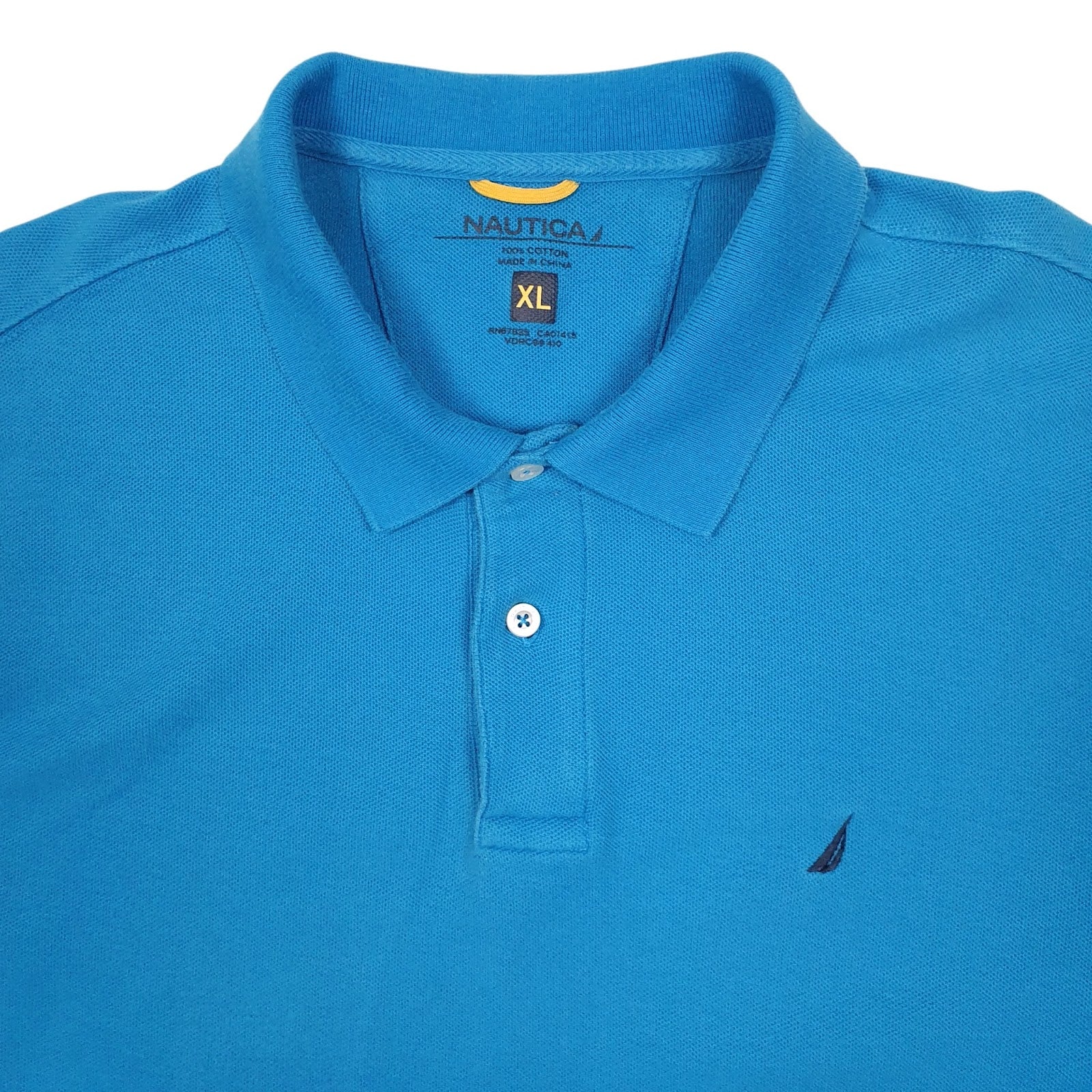 Mens Blue Nautica  Hoodie Polo Shirt