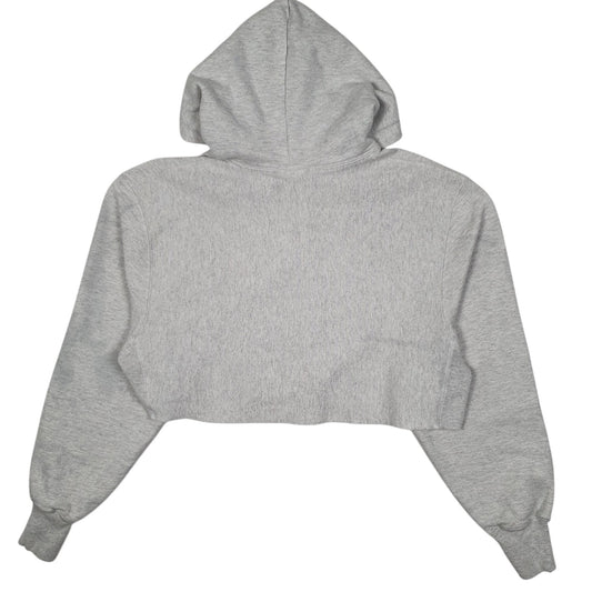 Womens Grey Champion Reverse Weave Crop Top Hoodie Jumper
