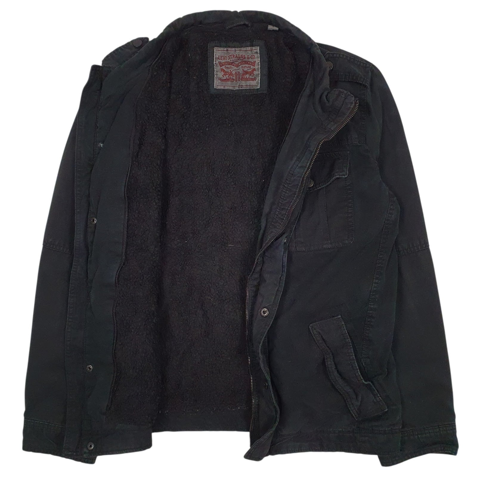 Mens Black Levis Padded  Coat