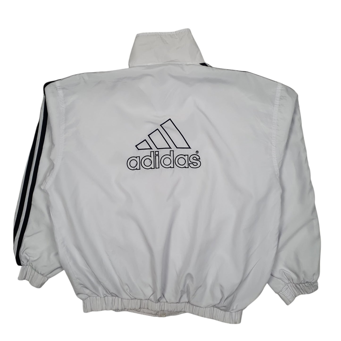 Mens White Adidas Vintage 90s Crewneck Coat