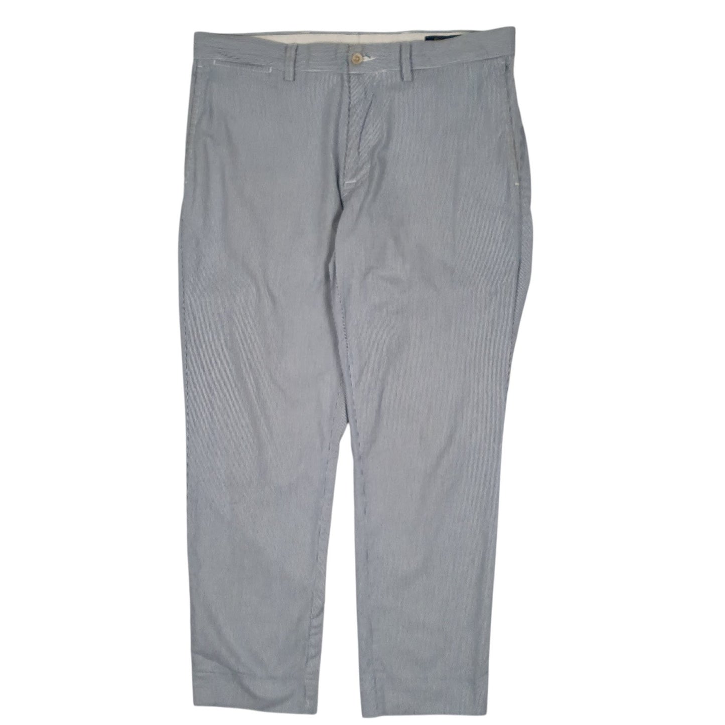 Mens Blue Polo Ralph Lauren Hickory Striped Slim Fit Chino Trousers