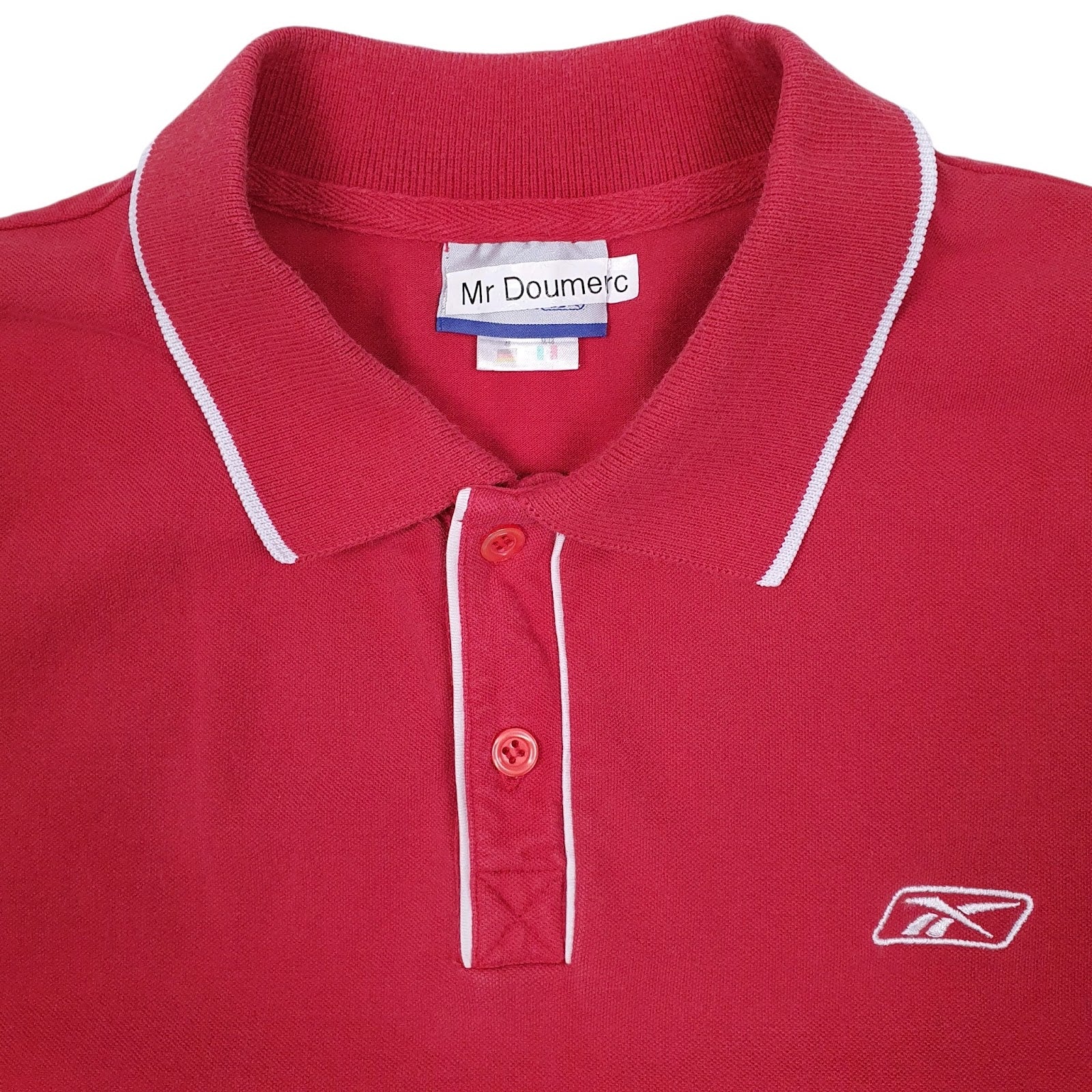 Mens Red Reebok  Hoodie Polo Shirt