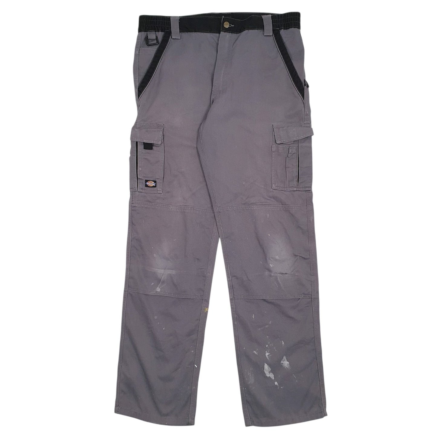 Mens Grey Dickies Workwear Double Knees Cargo Trousers