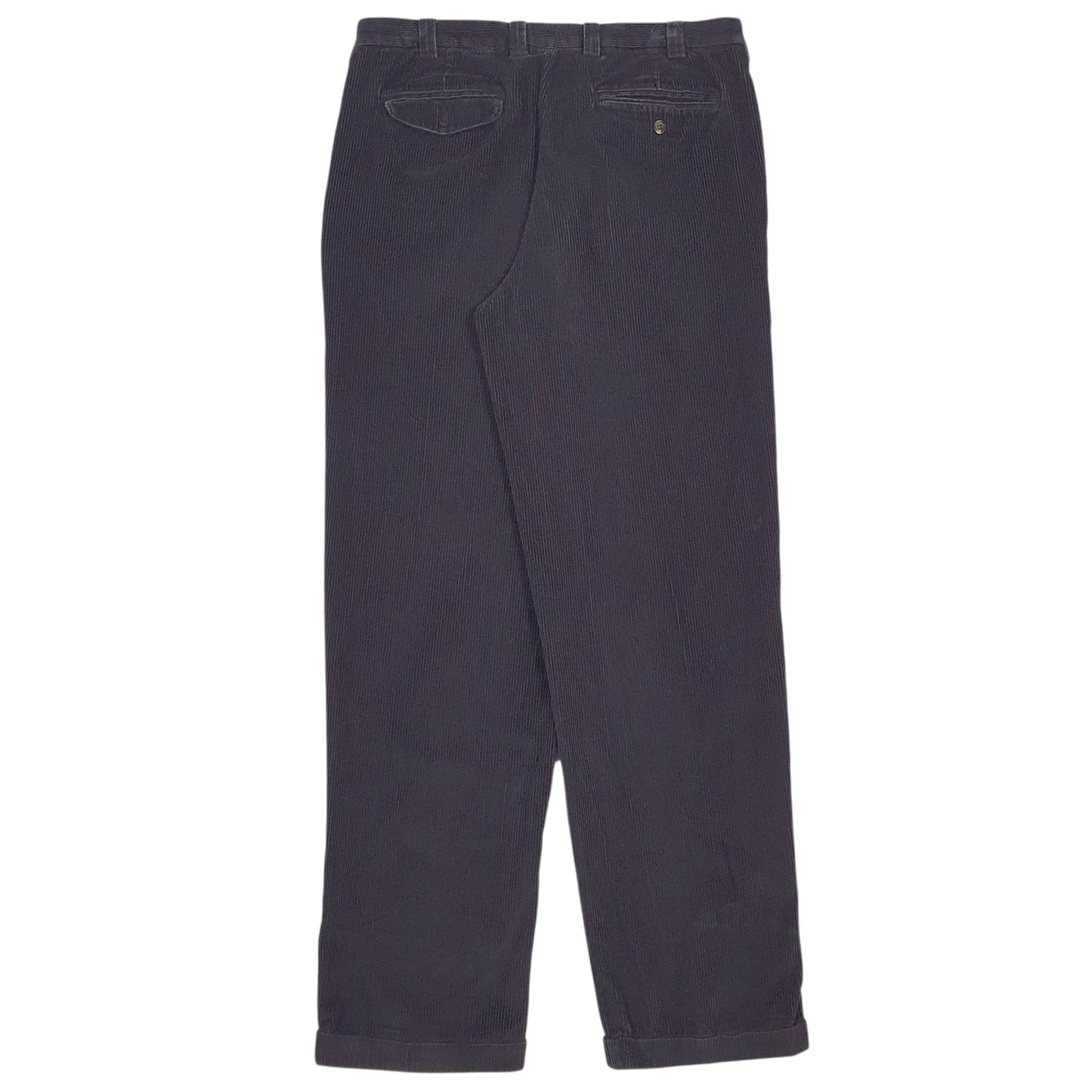 Mens Black L.L. Bean Pleated Classic  Trousers