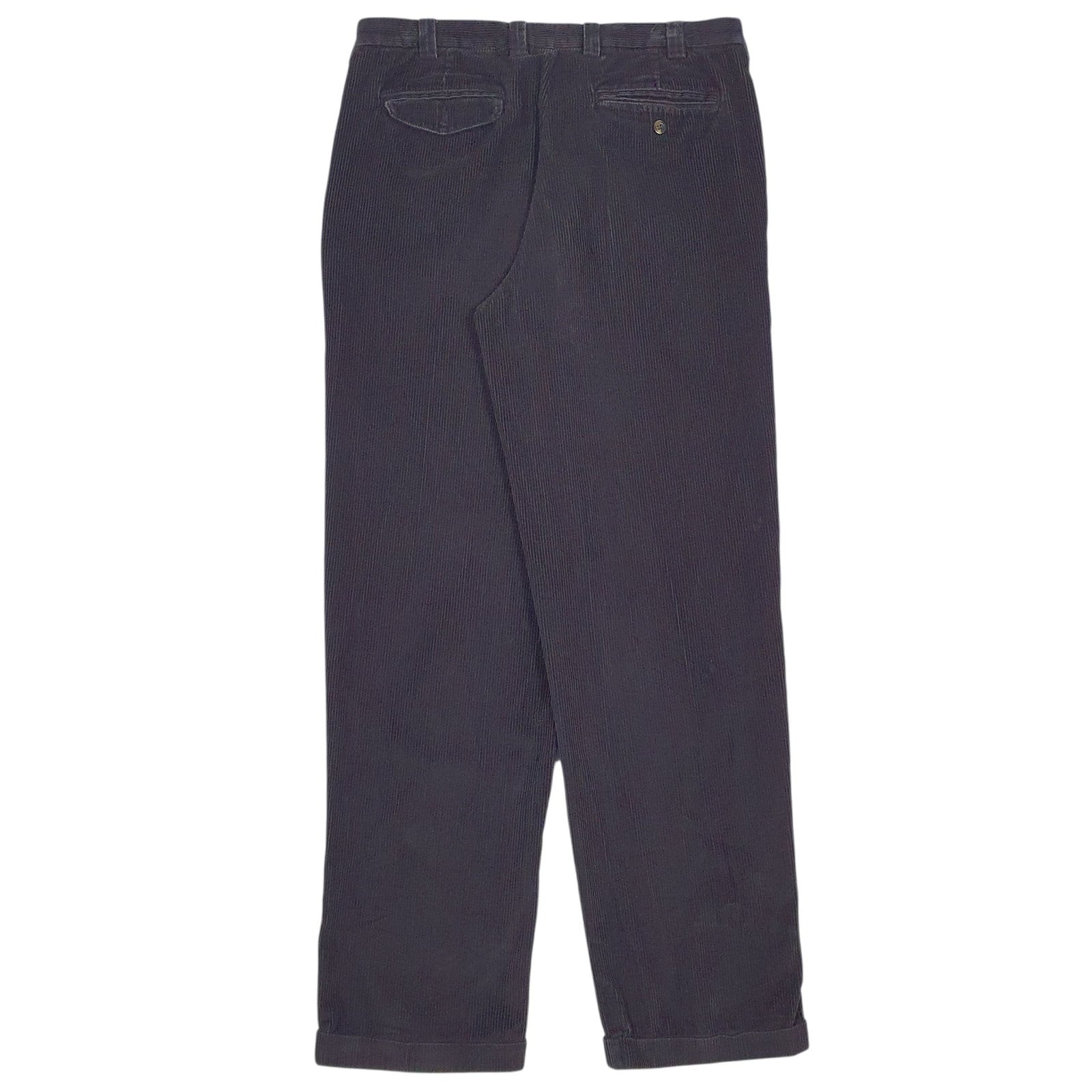 Mens Black L.L. Bean Pleated Classic  Trousers