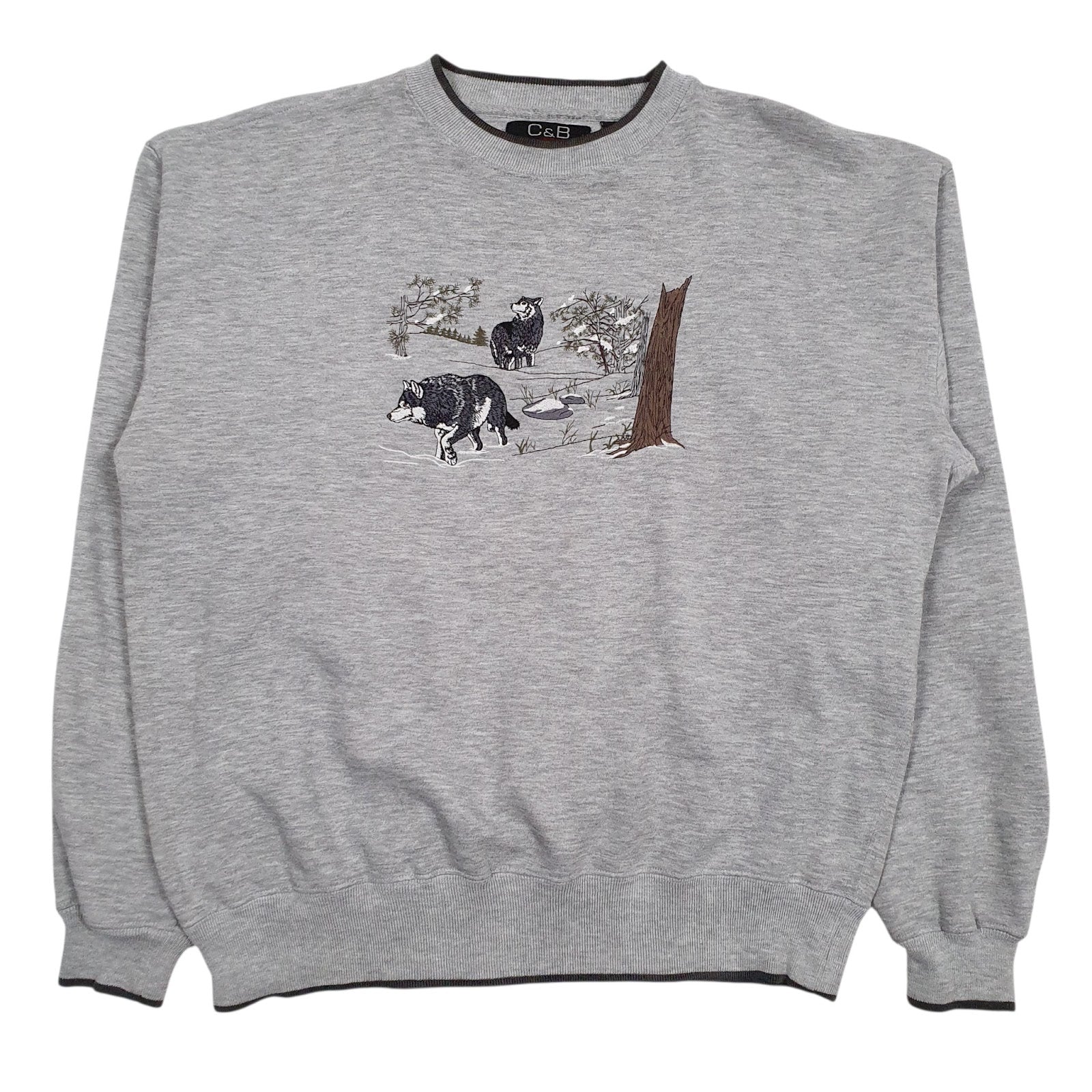Mens Grey Croft & Barrow Graphic Embroidered Hoodie Jumper