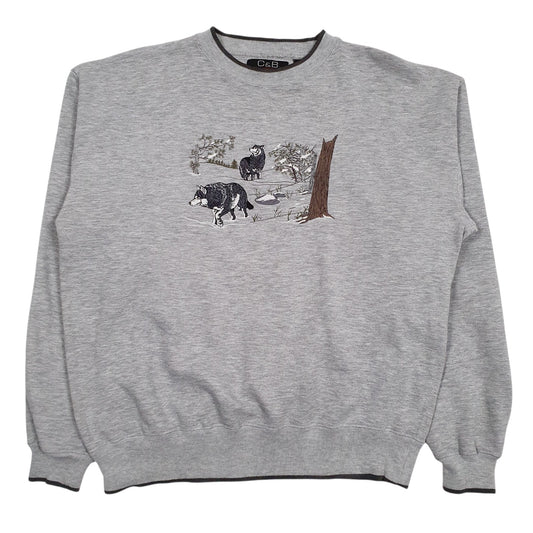 Mens Grey Croft & Barrow Graphic Embroidered Hoodie Jumper
