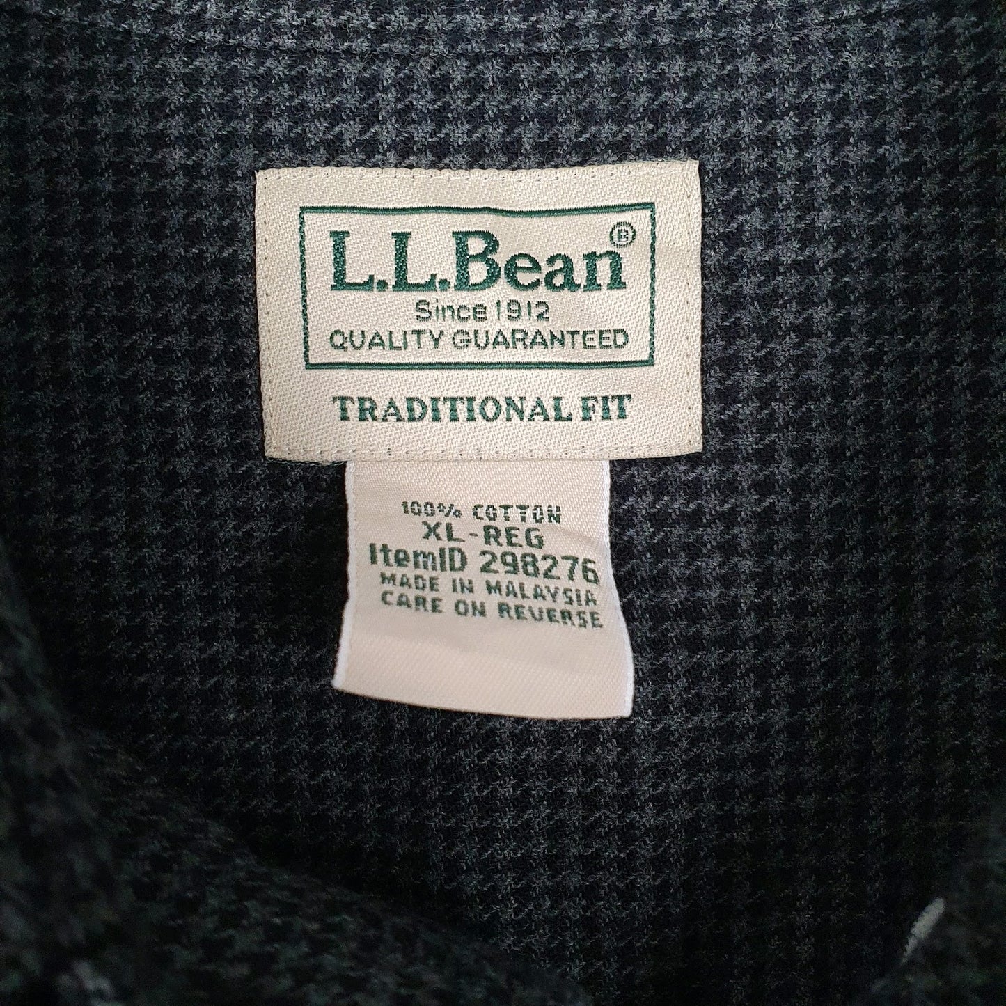 Mens Grey L.L.Bean Flannel  Shirt