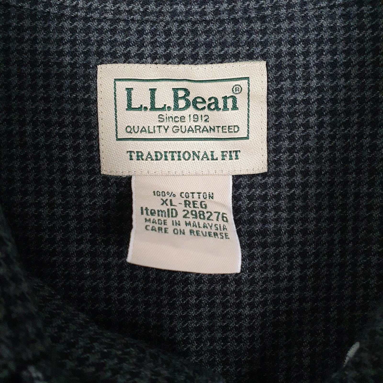 Mens Grey L.L.Bean Flannel  Shirt