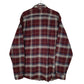 Mens Burgundy Eddie Bauer Heavyweight Plaid Flannel  Shirt