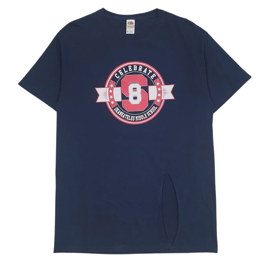 Mens Navy Fruit Of The Loom  Short Sleeve T Shirt