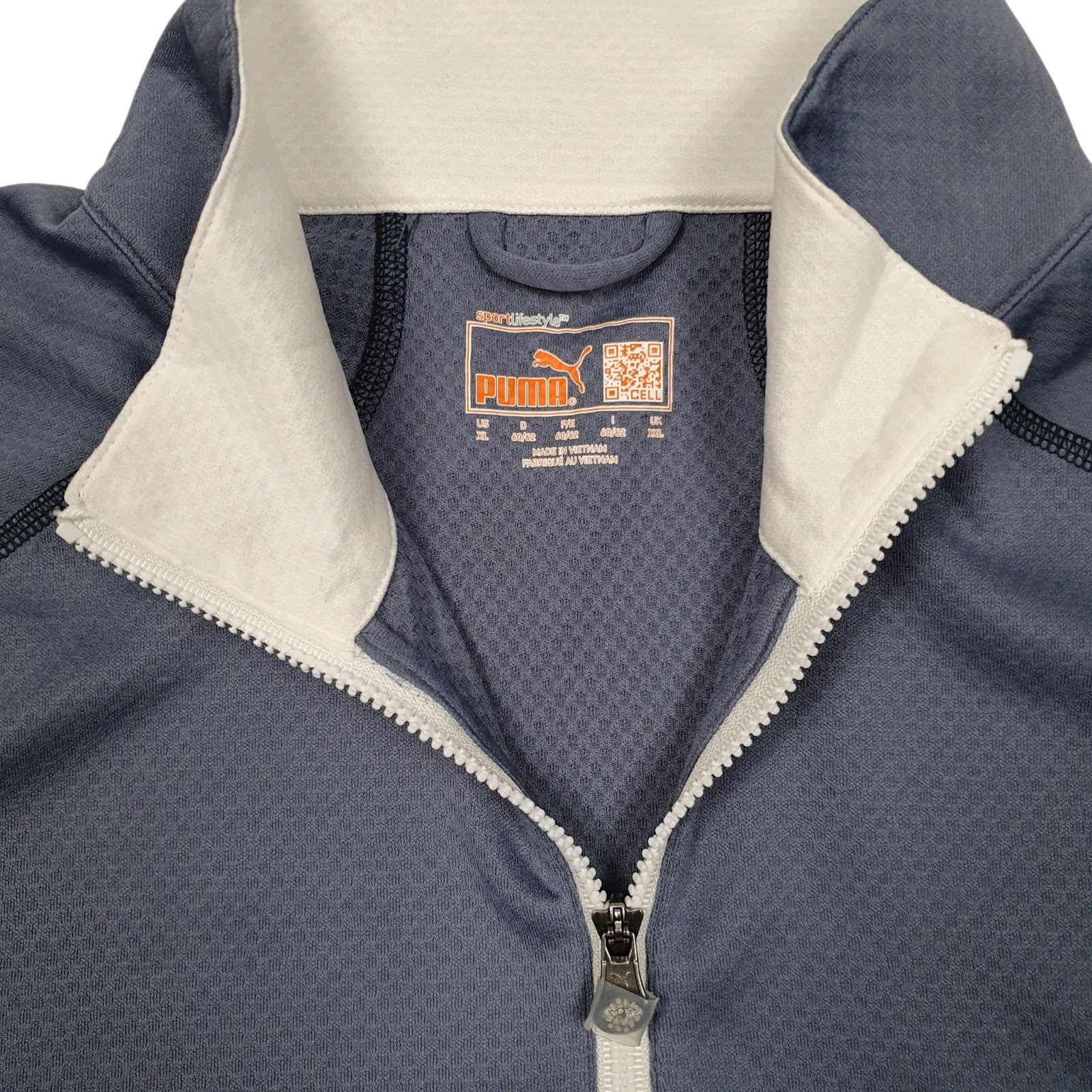 Mens Blue Puma Aviation Activewear Quarter Zip Jumper