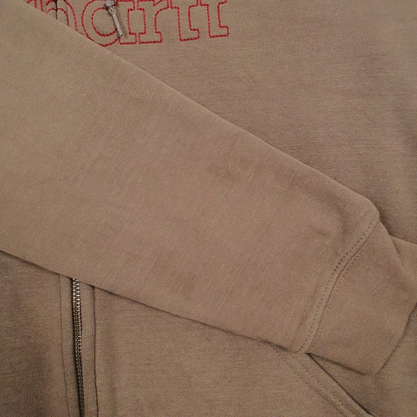 Womens Brown Carhartt Spellout Full Zip Jumper