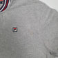 Mens Grey Fila  Hoodie Polo Shirt