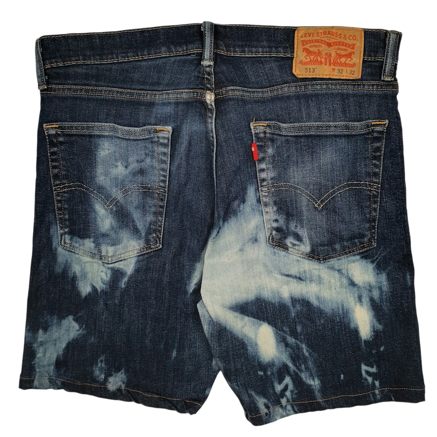 Mens Blue Levis Acid Wash 513  Shorts