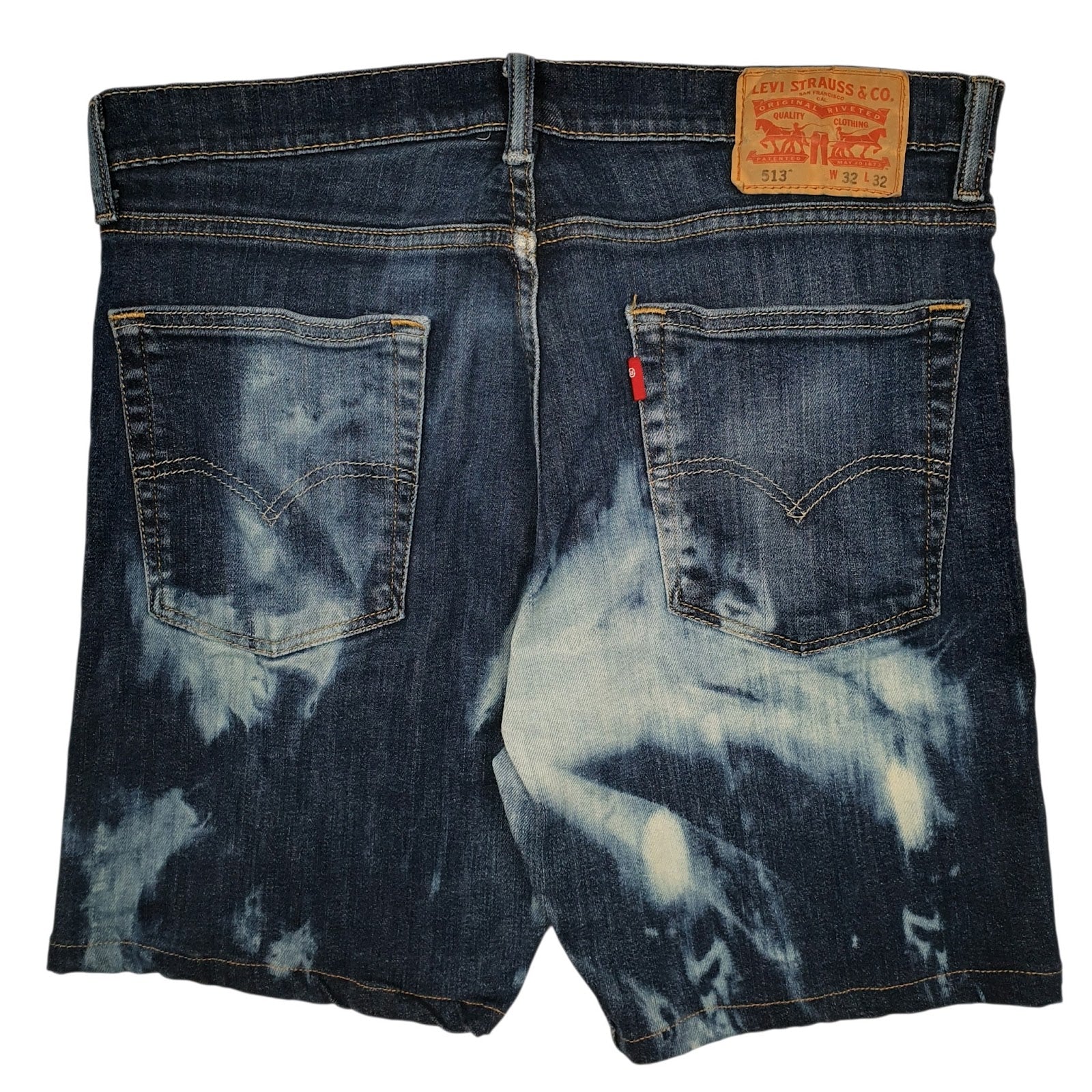 Mens Blue Levis Acid Wash 513  Shorts