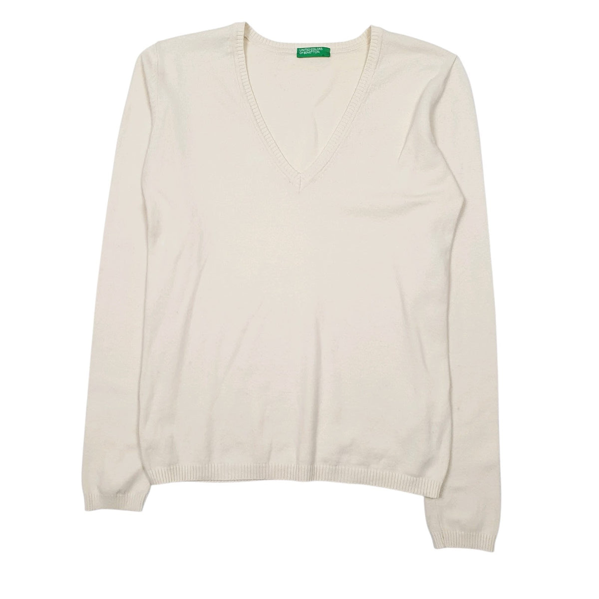 Womens Cream United Colors Of Benetton  V Neck Jumper
