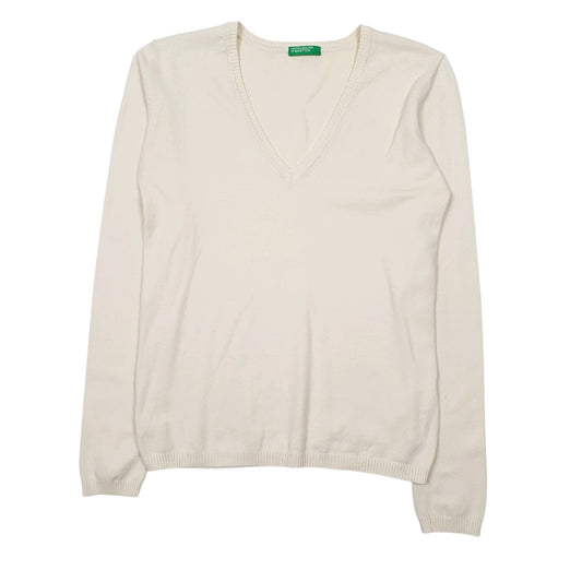 Womens Cream United Colors Of Benetton  V Neck Jumper