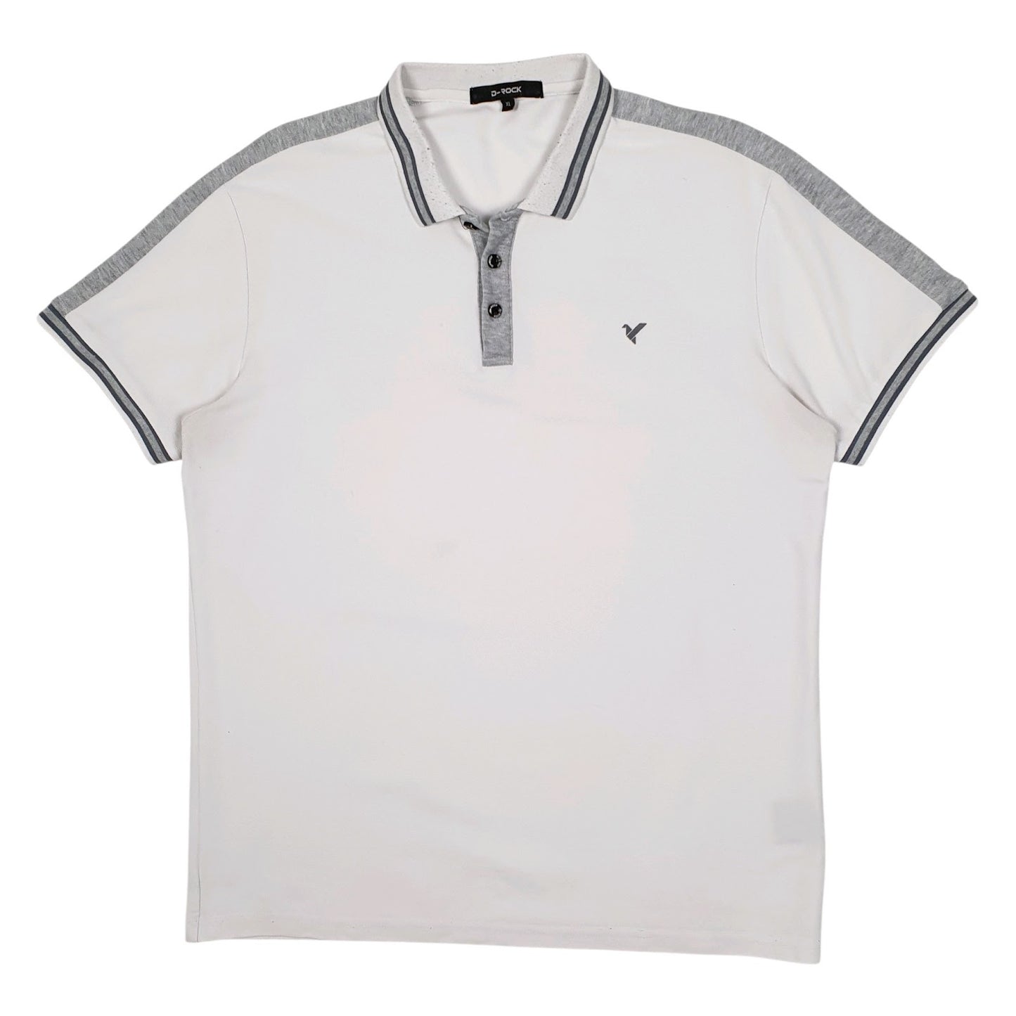 Mens White D-Rock  Short Sleeve Polo Shirt