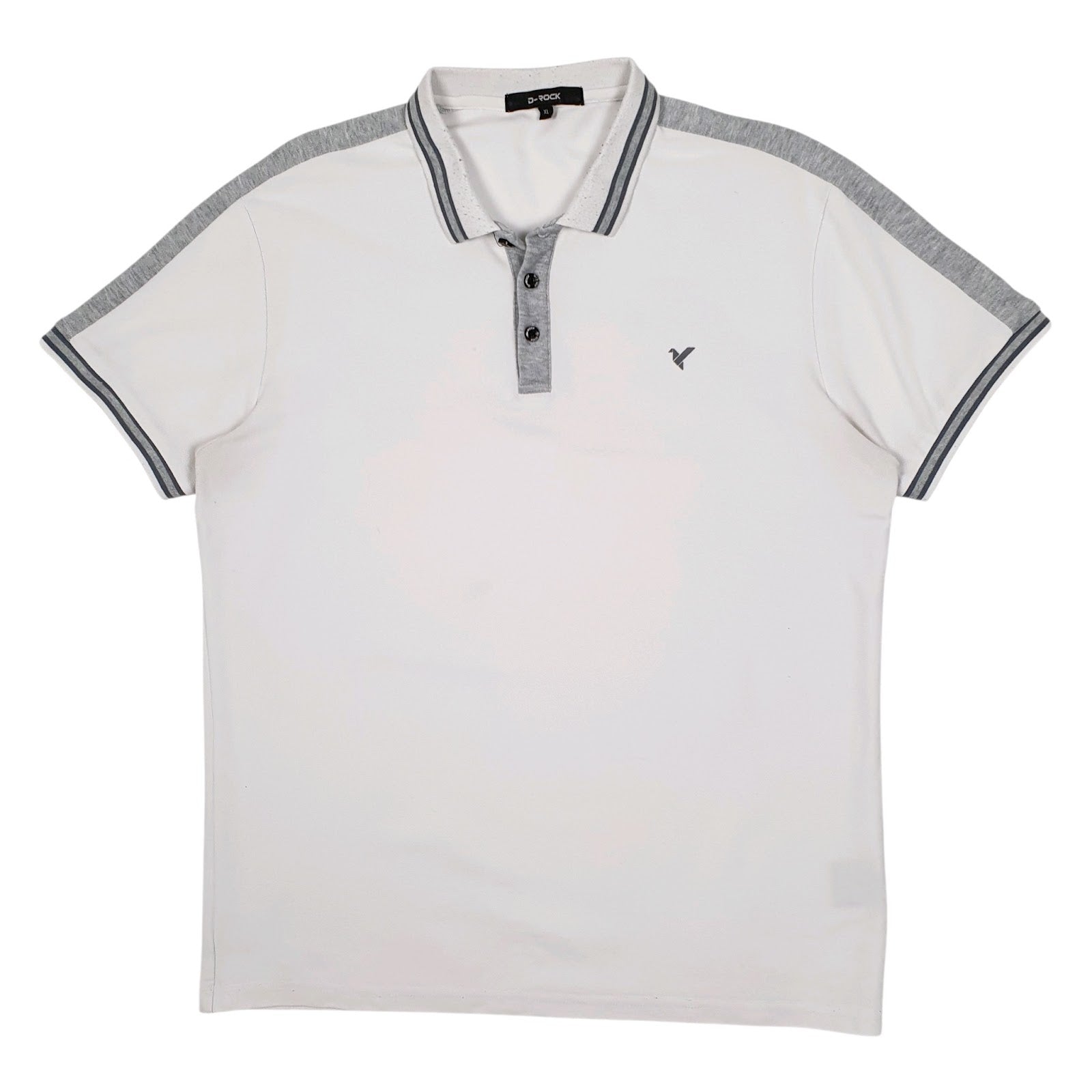 Mens White D-Rock  Short Sleeve Polo Shirt