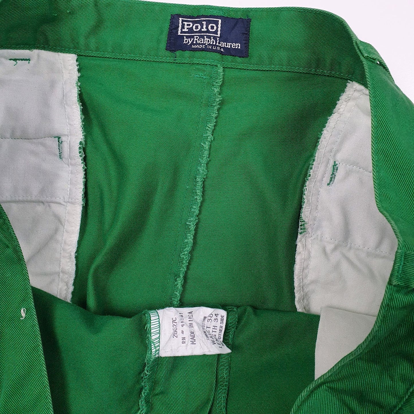 Mens Green Polo Ralph Lauren Vintage 1980s Made In USA  Trousers