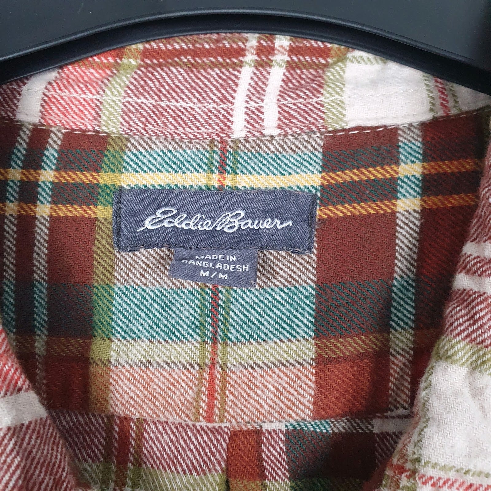 Mens Red Eddie Bauer Flannel  Shirt