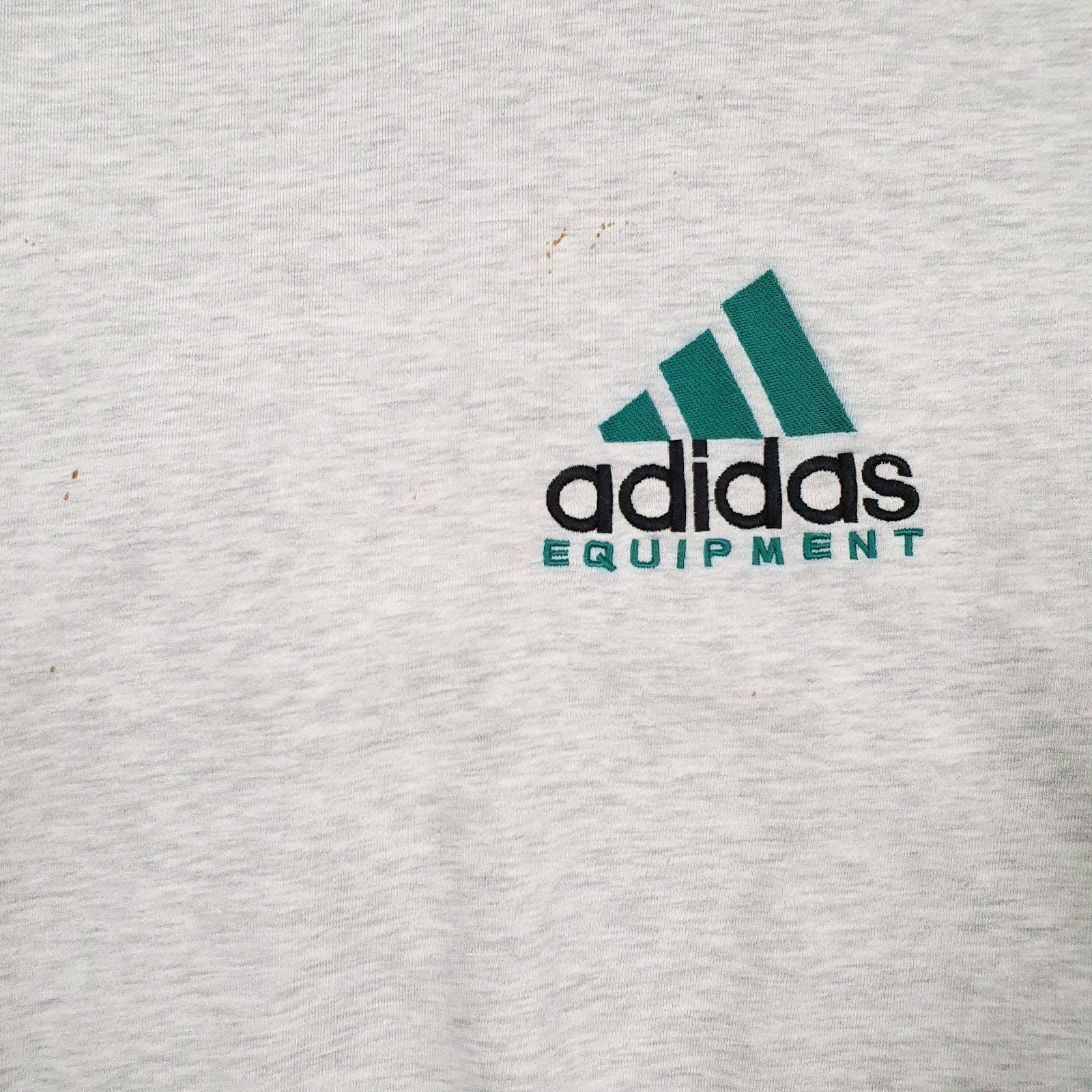 Mens Grey Adidas Equipment Vintage 90s Spellout Crewneck Jumper