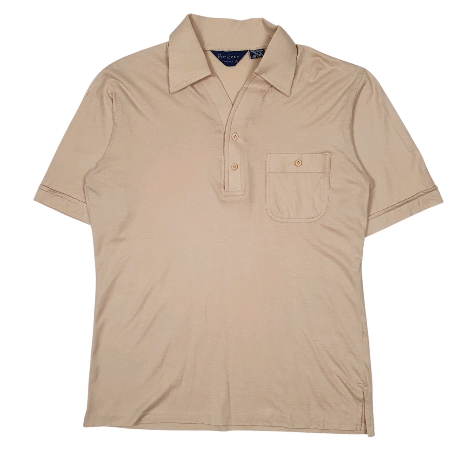 Mens Beige JC Penney  Short Sleeve Polo Shirt