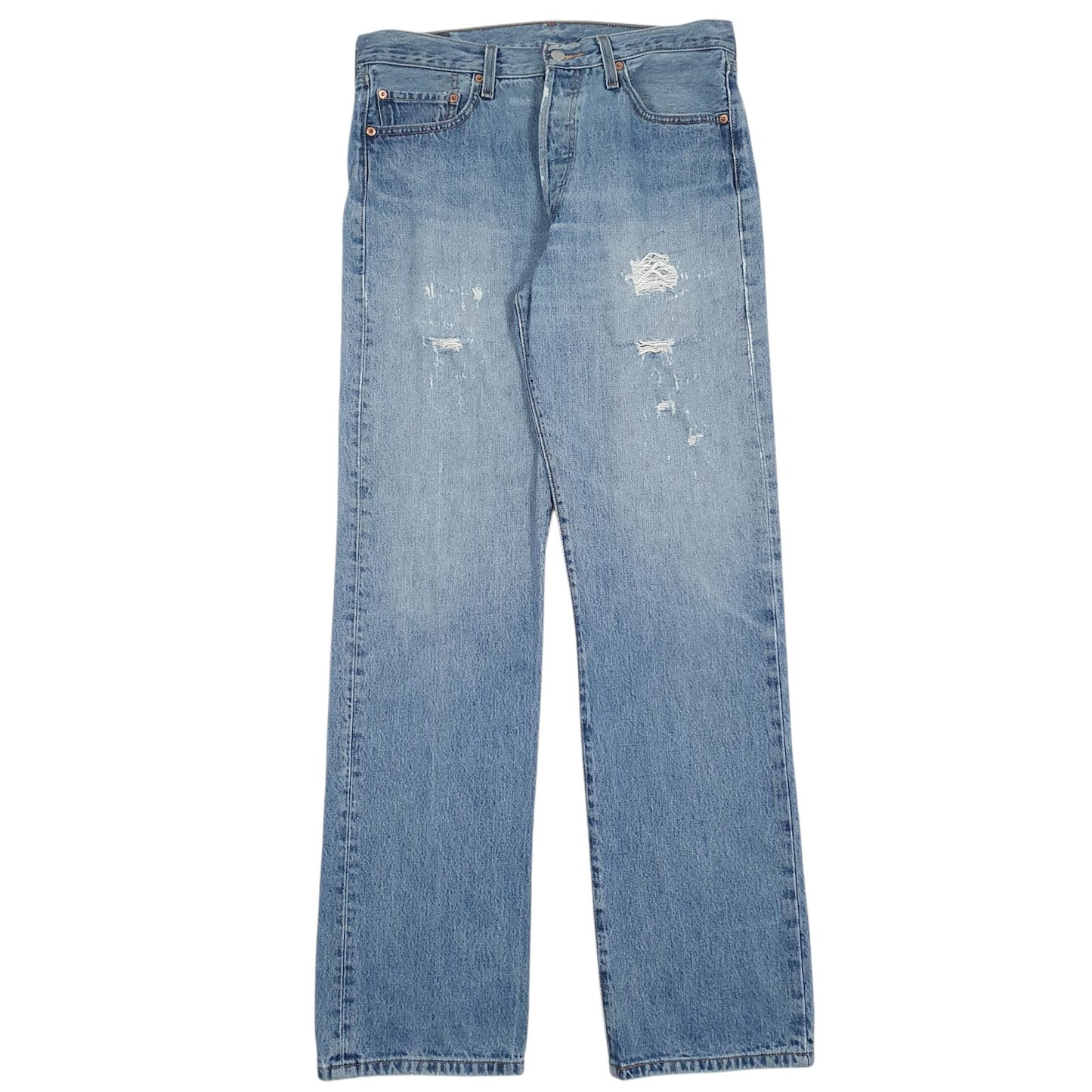Mens Blue Levis Distressed 501 JeansW34 L34